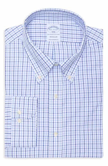 Brooks Brothers Regular Fit Plaid Non-Iron Cotton Dress Shirt