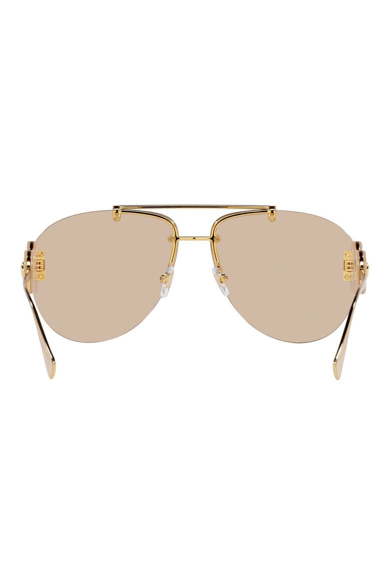 63mm Aviator Sunglasses, Alternate, color, LIGHT BROWN