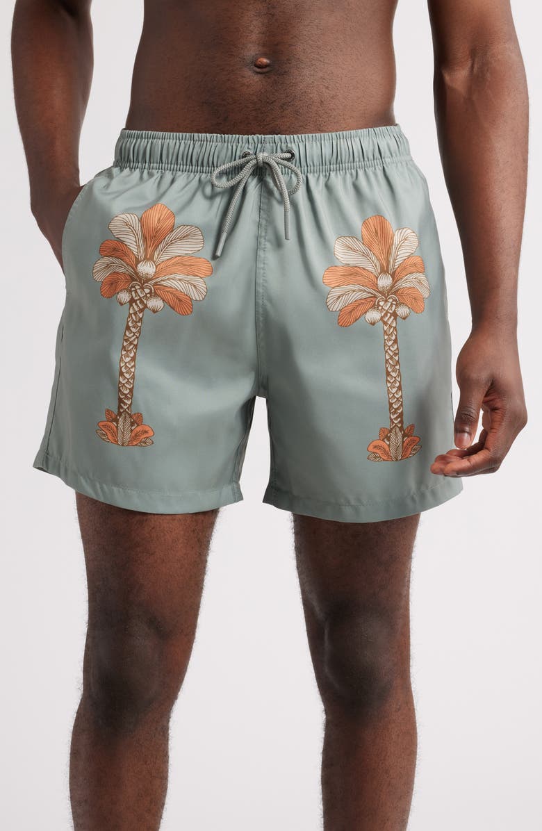 Boardies Printed Swim Trunks, Main, color, Olive