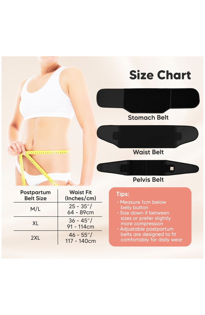 KeaBabies Revive 3-in-1 Postpartum Recovery Support Belt, Alternate, color, Midnight Black