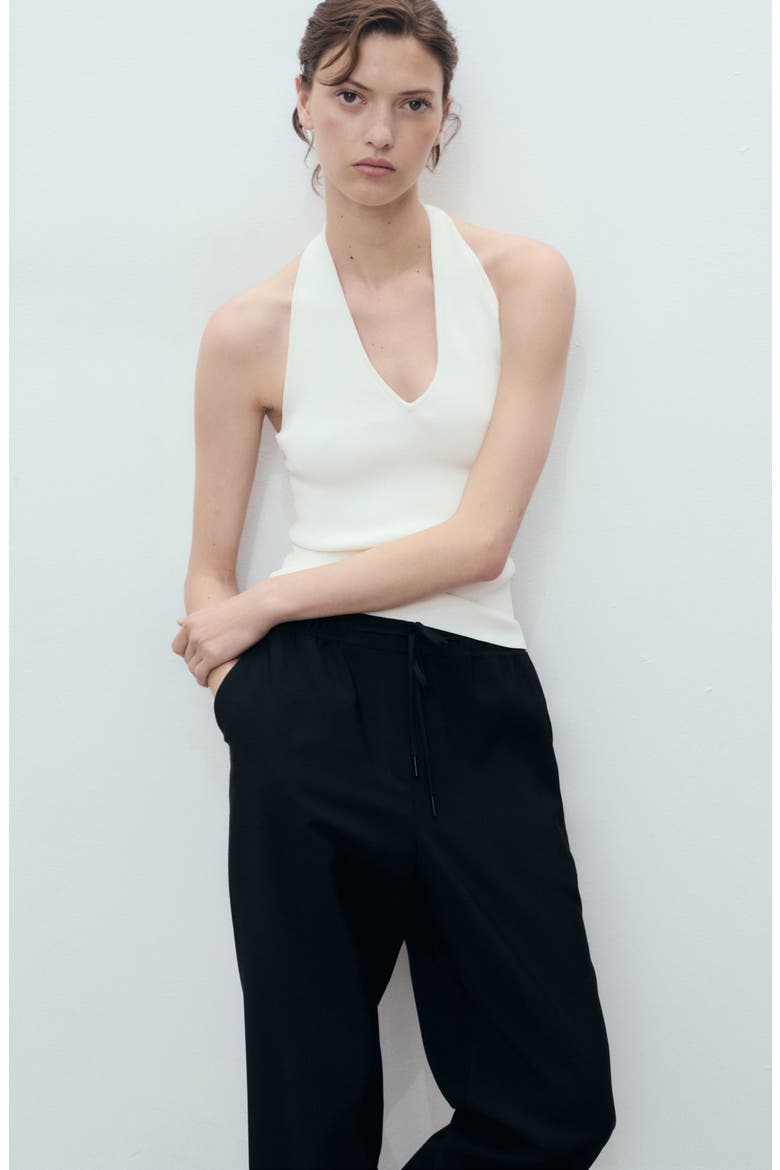 Flowy Drawstring Pants, Alternate, color, BLACK