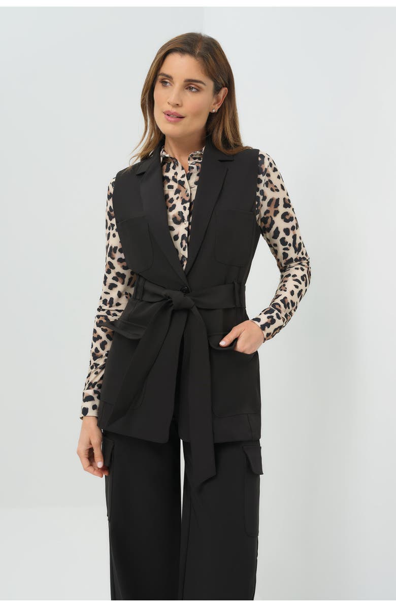 Anatomie Alyssa Belted Utility Vest, Main, color, Black