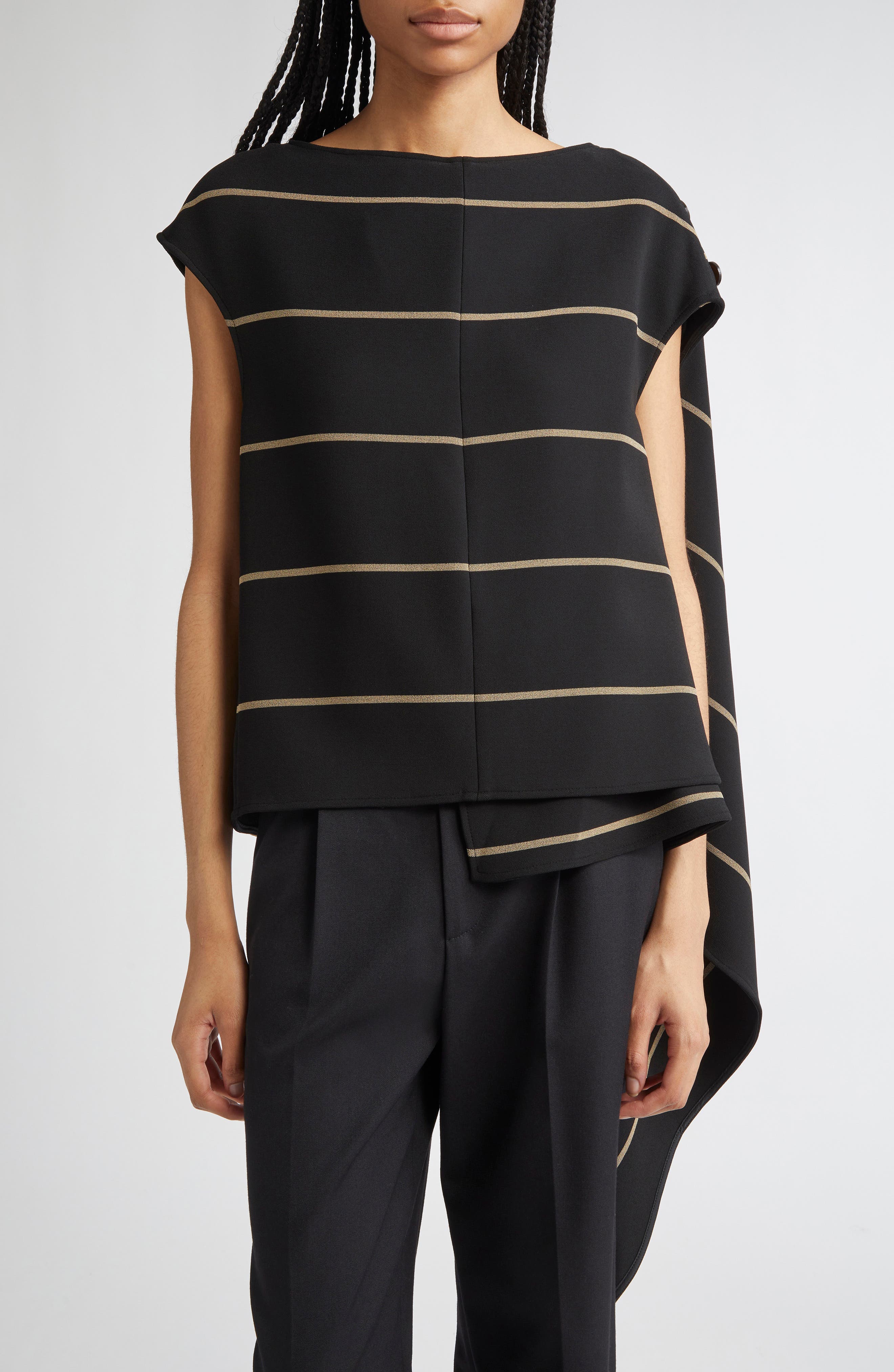Proenza Schouler Sutton Stripe Draped Knit Top