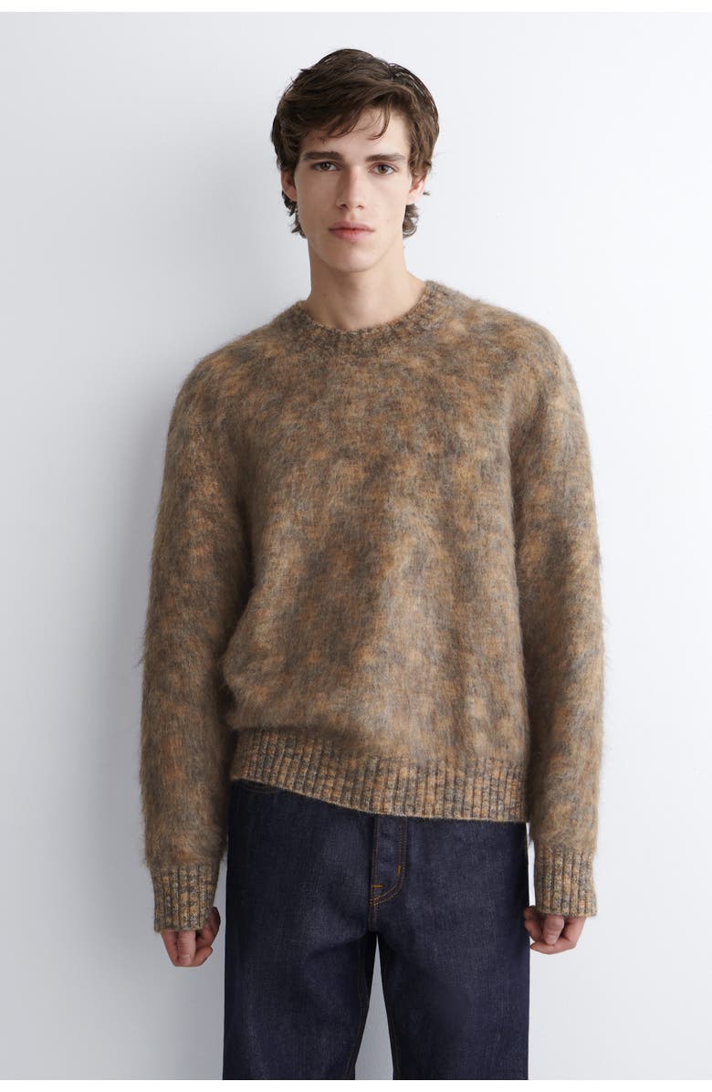 COS Space-dyed Mohair-blend Crew-neck Jumper, Main, color, Brown