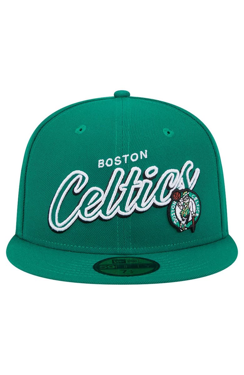 New Era Men's New Era Kelly Green Boston Celtics Sport Night Script Sided 59FIFTY Fitted Hat, Alternate, color, Kelly Green