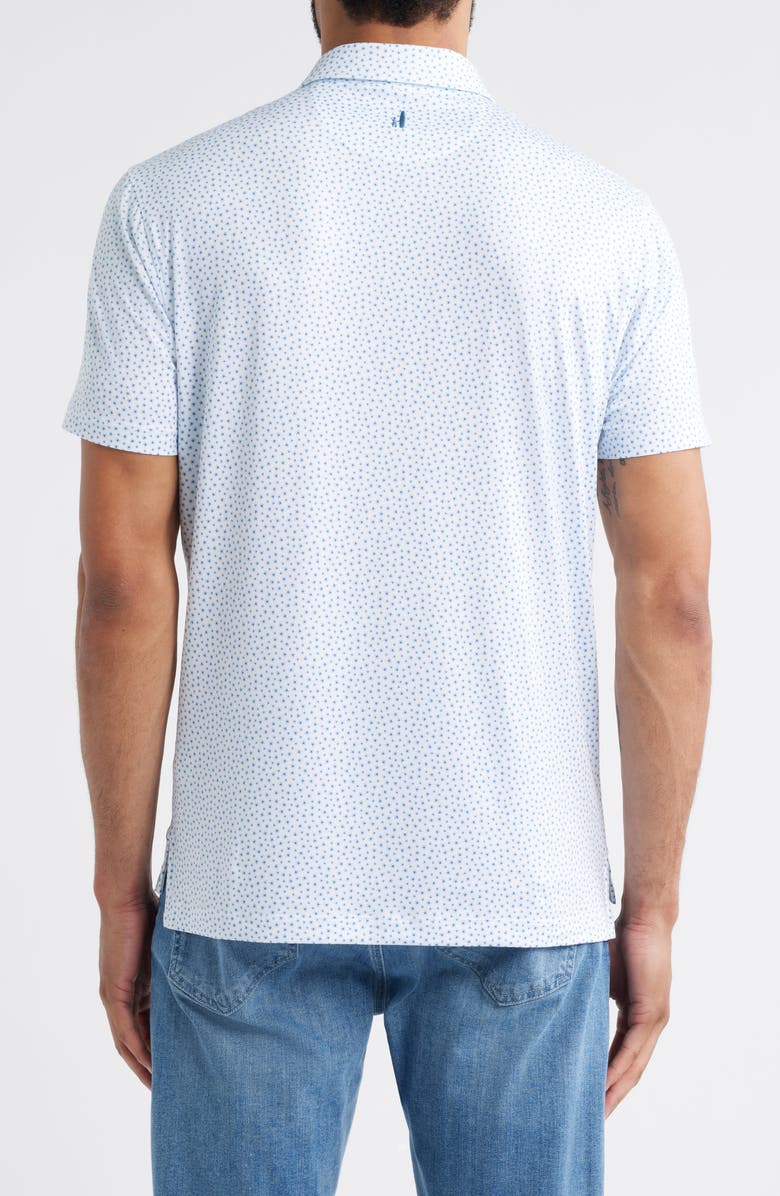 johnnie-O Plumeria Floral Featherweight Performance Polo, Alternate, color, Tide