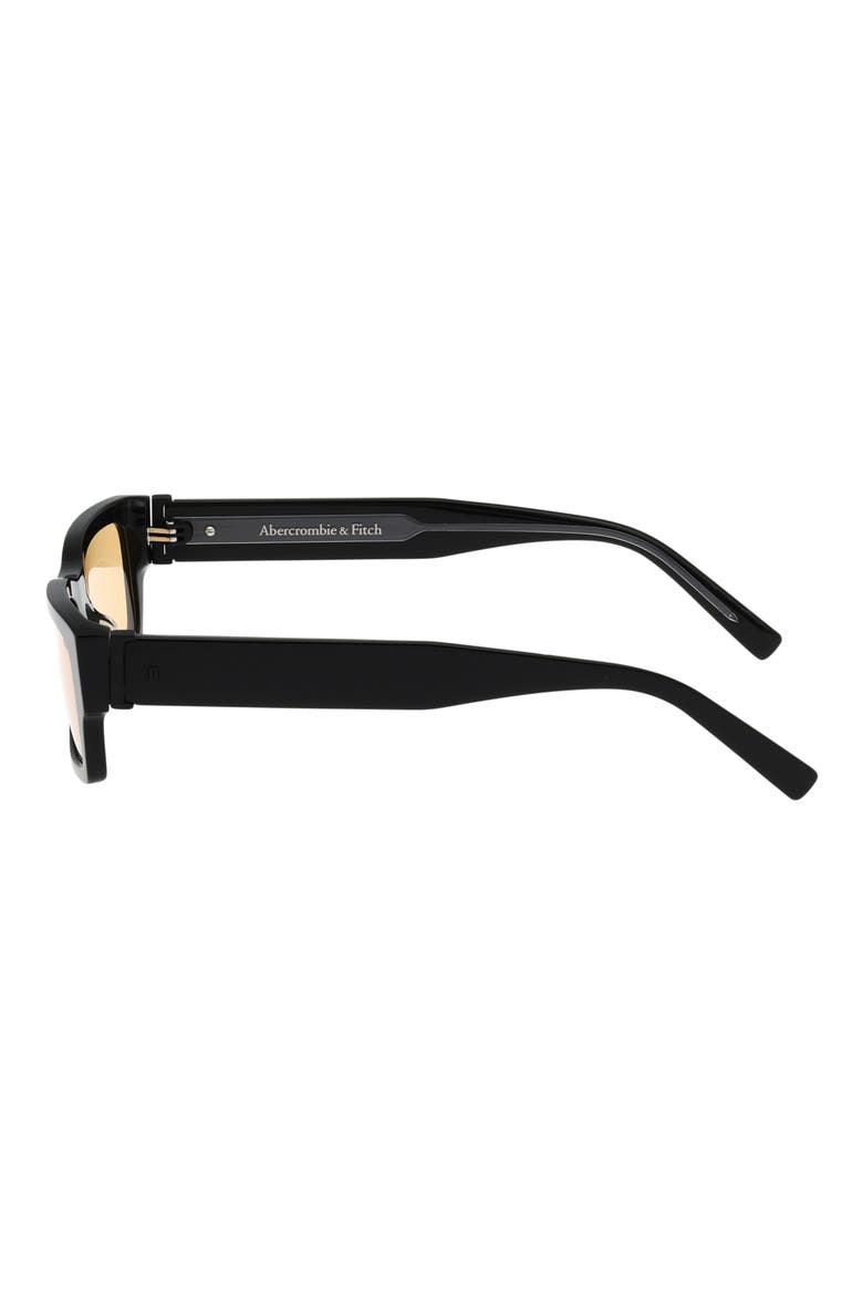 54mm Rectangular Sunglasses, Alternate, color, SHINY BLACK / BROWN