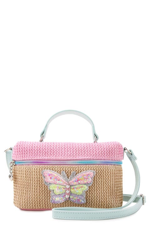 Kids' Butterfly Straw Crossbody Bag