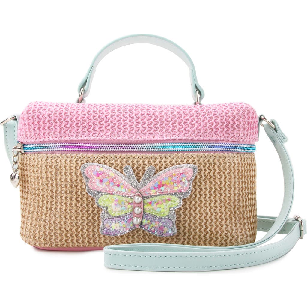 OMG ACCESSORIES OMG ACCESSORIES KIDS' BUTTERFLY STRAW CROSSBODY BAG