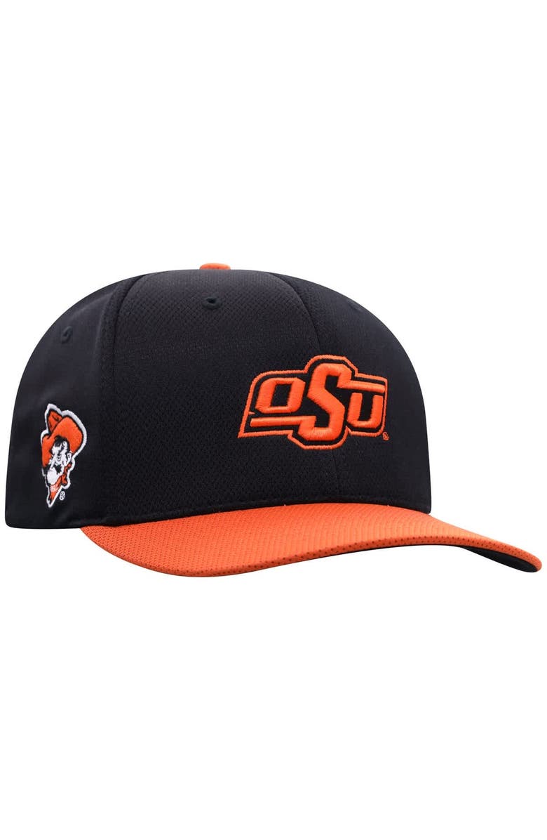 TOP OF THE WORLD Men's Top of the World  Black Oklahoma State Cowboys Reflex Fitted Hat, Main, color, Black