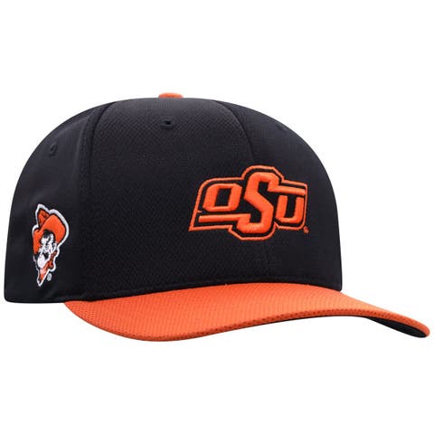 Men's Top of the World  Black Oklahoma State Cowboys Reflex Fitted Hat