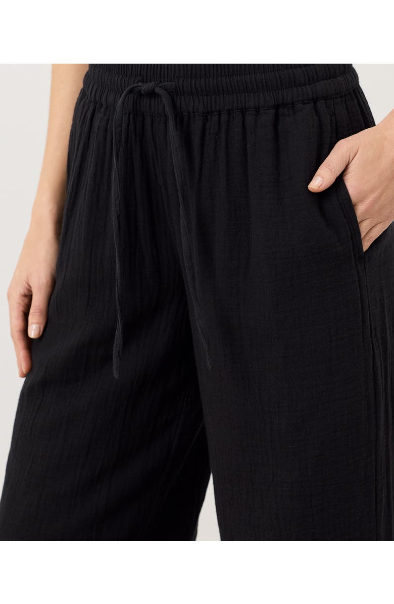 Pact Organic Cotton Coastal Double Gauze Pants, Alternate, color, Jet Black