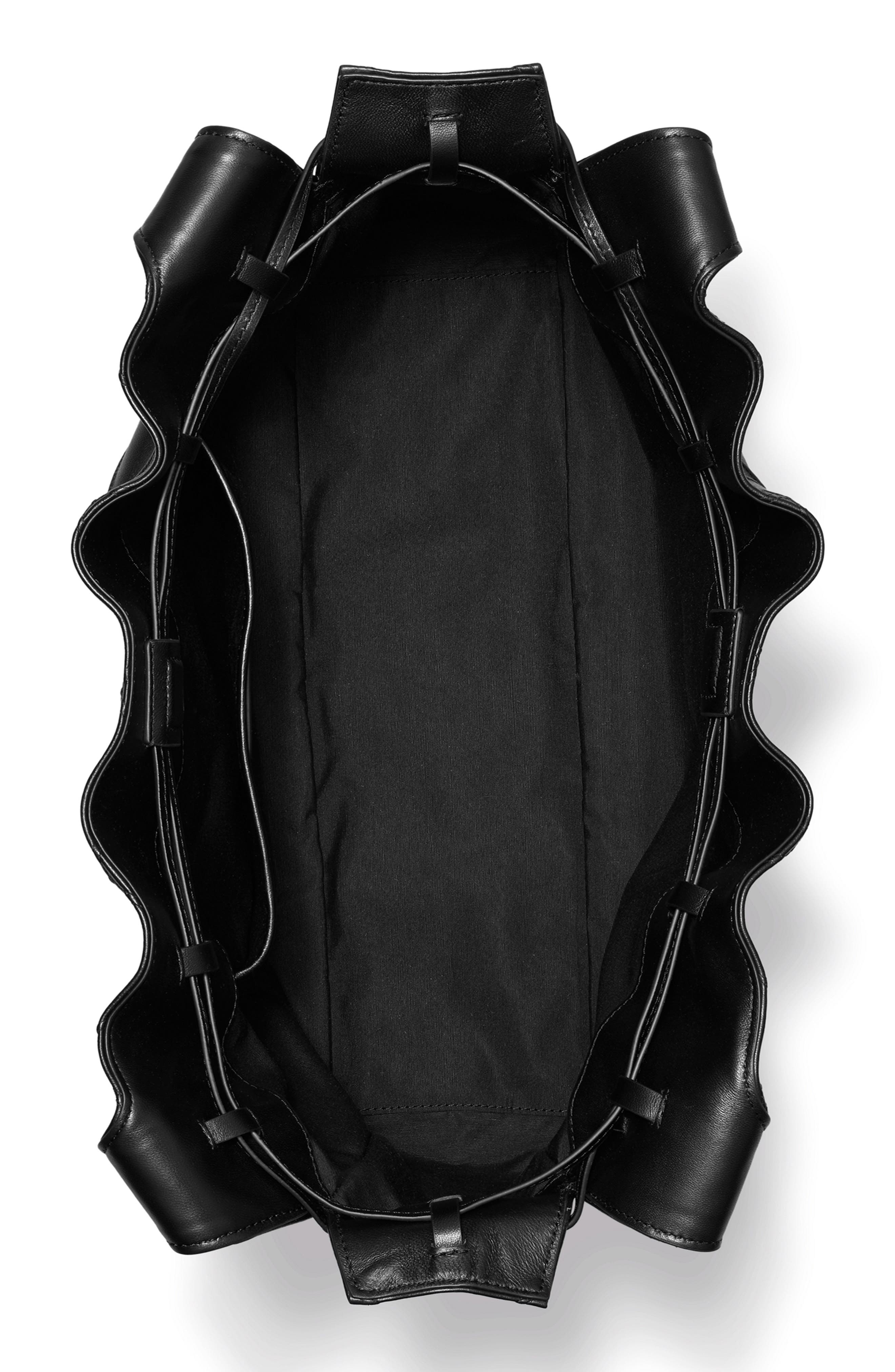 Tory Burch Large Fleming Leather Tote, Alternate, color, Black