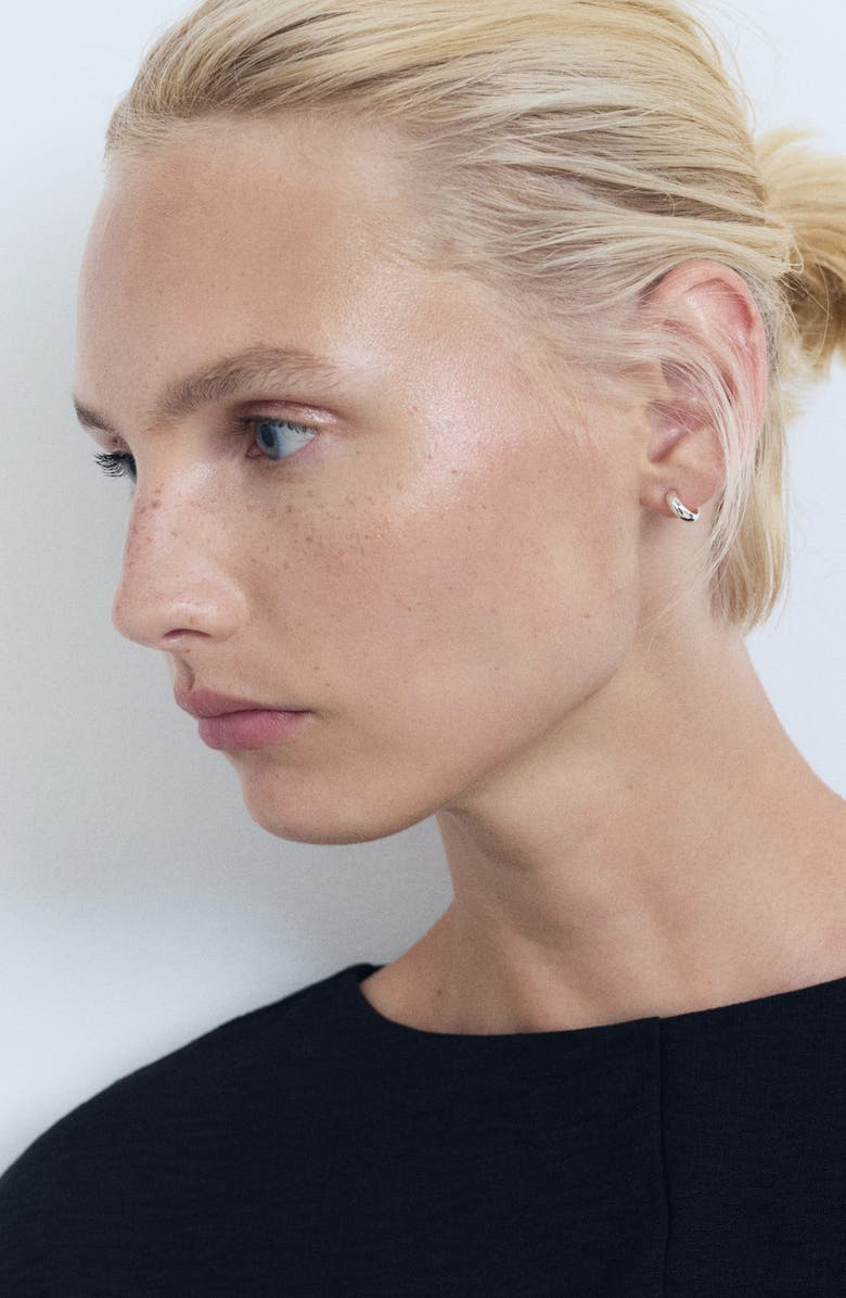 MANGO Short Sleeve Peplum Top, Alternate, color, Black