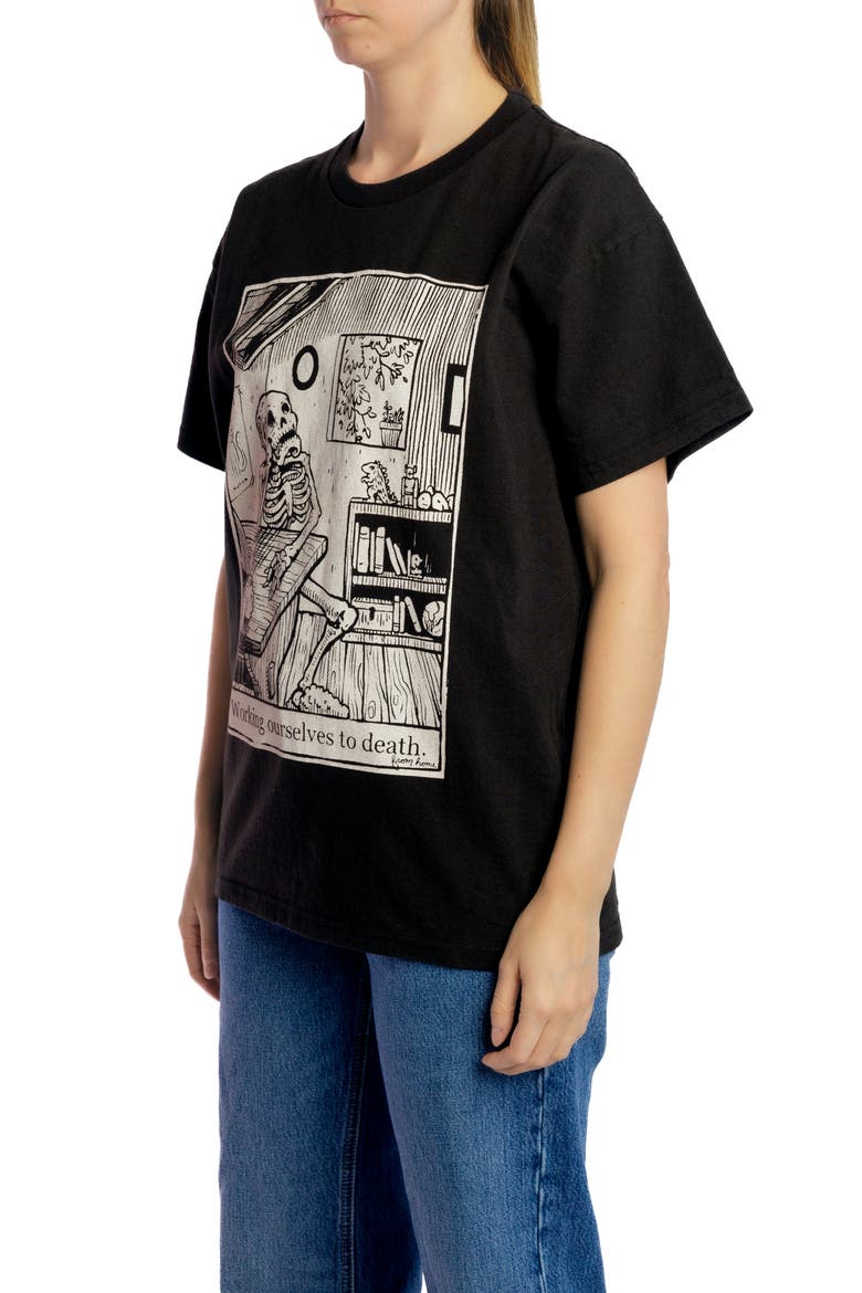 Work To Death Home Edition Heavyweight Tee, Alternate, color, Black