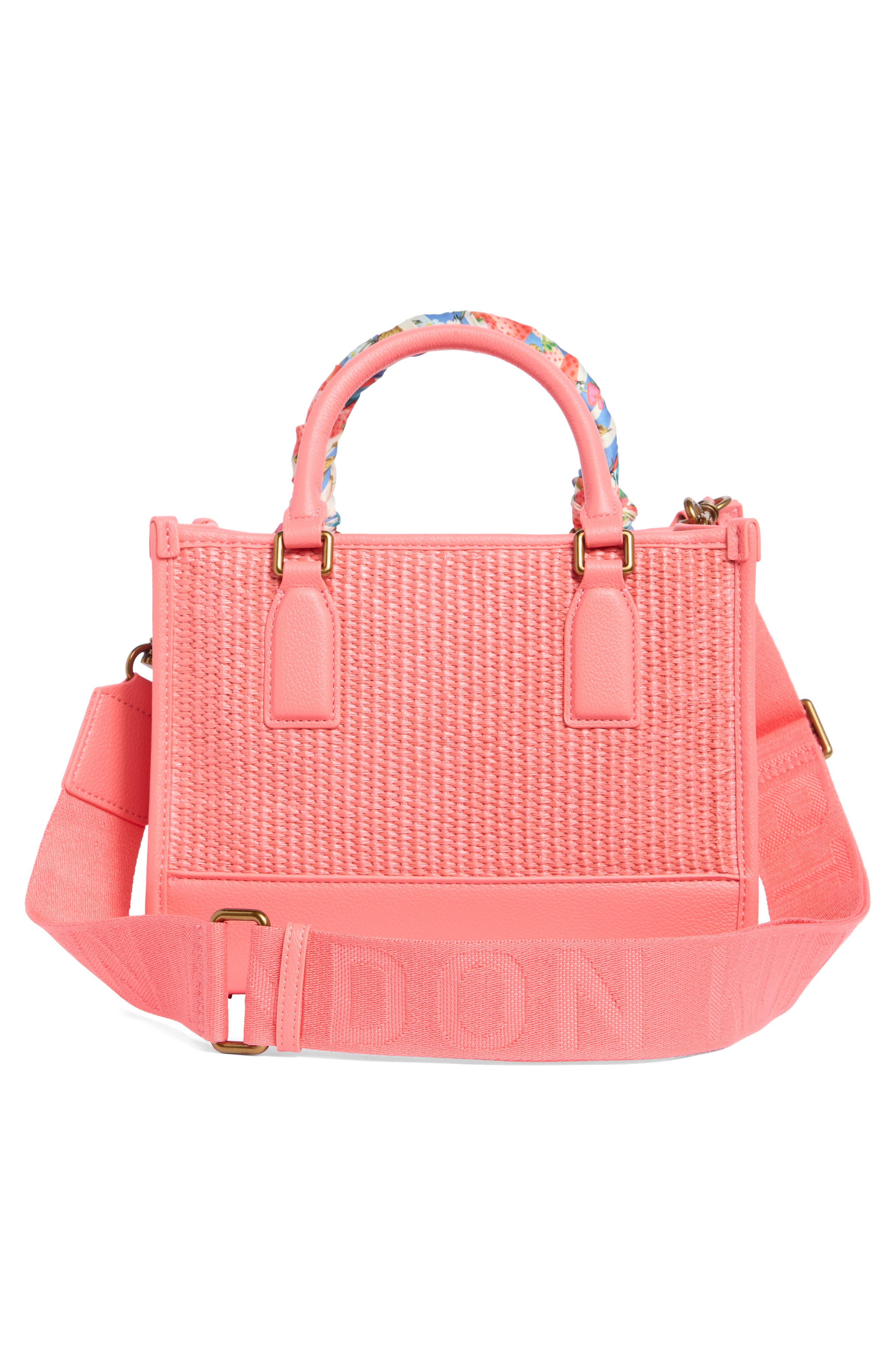 Kurt Geiger London Small Chiswick Raffia Tote, Alternate, color, Open Pink