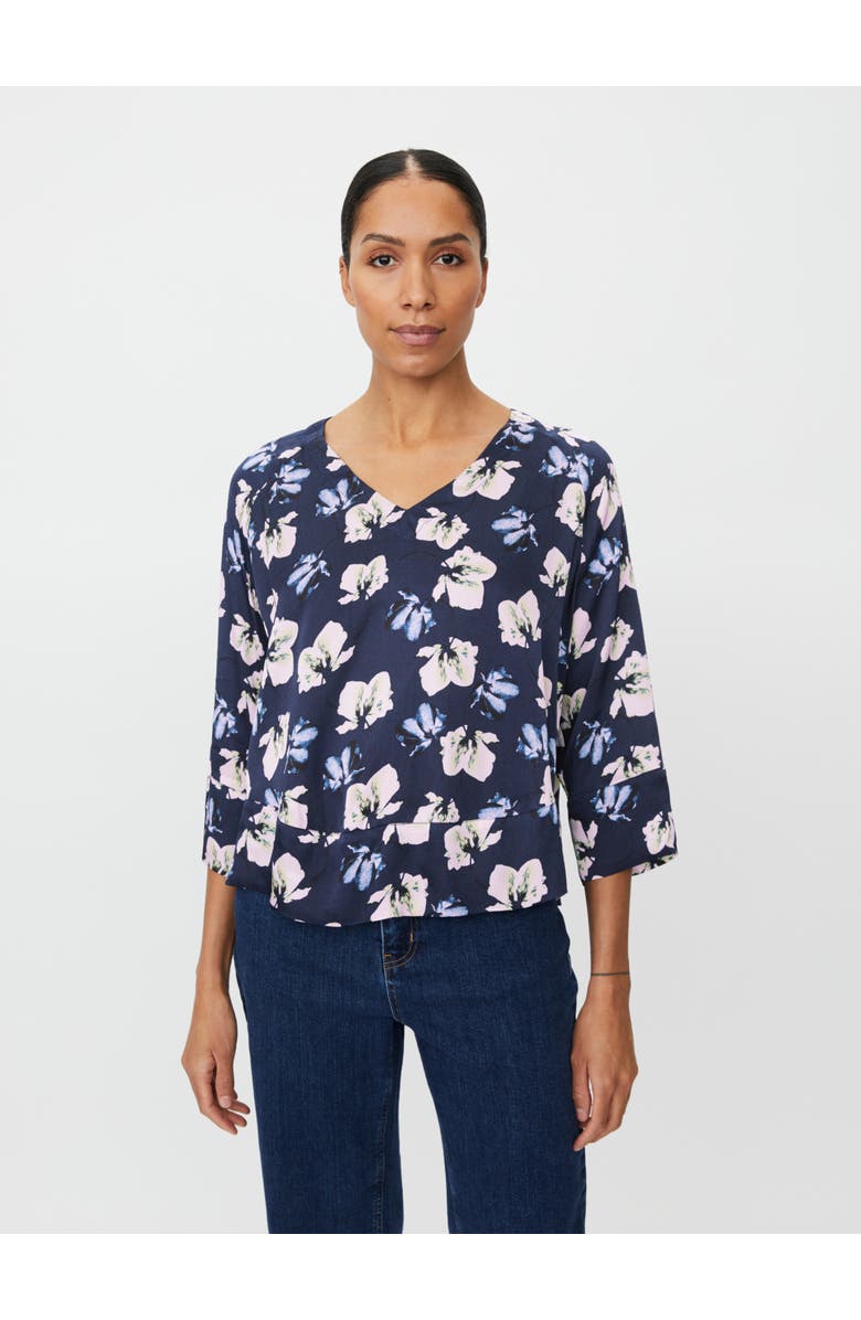 Masai Copenhagen MaBenika Floral Print Blouse, Main, color, Navy Blazer