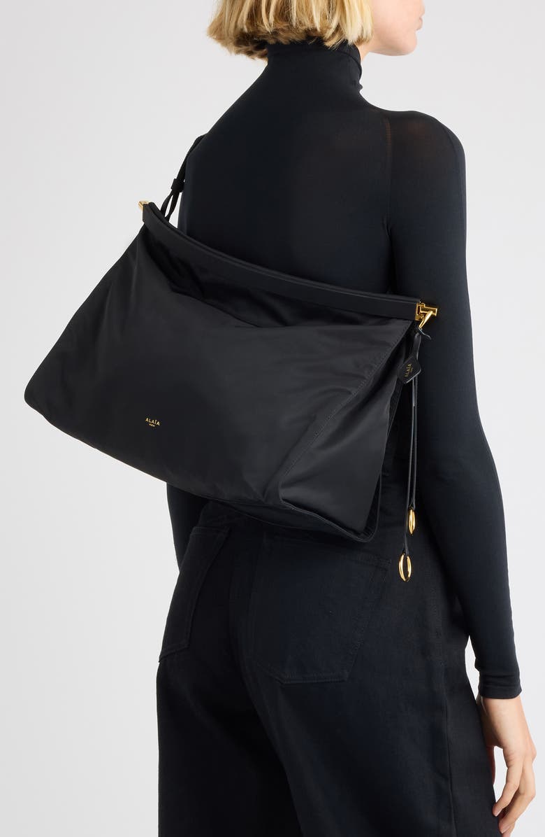 Alaïa Medium Le Click East/West Shoulder Bag, Alternate, color, Noir