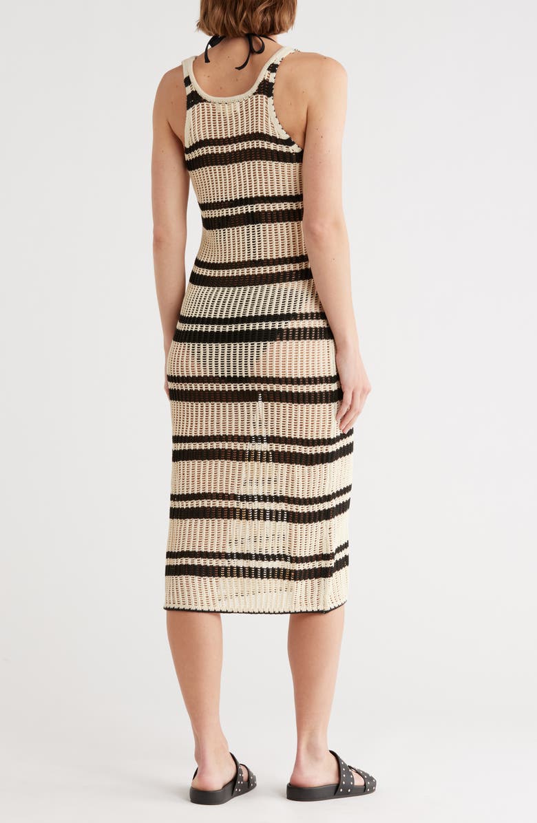 Elan Stripe Open Knit Cover-Up Tank Dress, Alternate, color,
