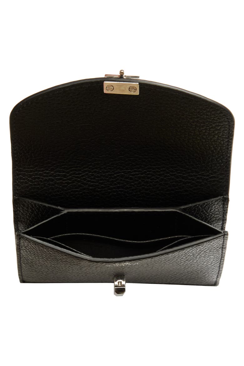 T-Lock Leather Card Holder, Alternate, color, BLACK