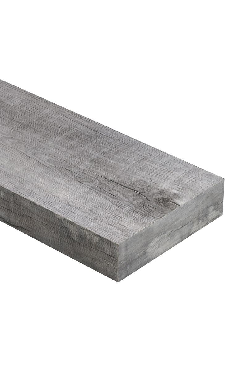 SORBUS Grey/Wood 3-Tier Wall Mount Floating Shelf, Alternate, color,