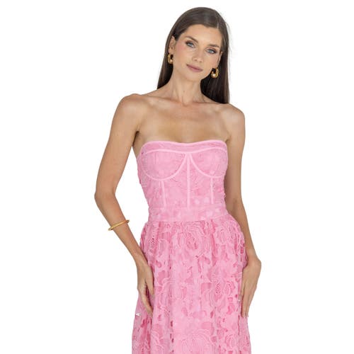 Akalia Amelia Lace Bustier Midi Dress Guipure Lace