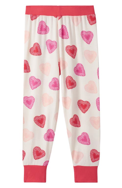 Hatley Kids' Cutout Hearts Fitted Two-piece Pajamas In Neutral