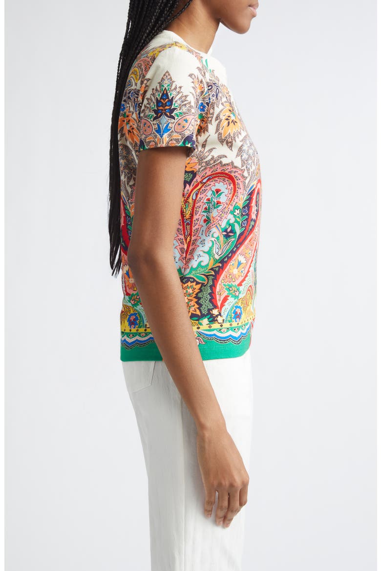 Paisley Print T-Shirt, Alternate, color, PRINT ON WHITE BASE