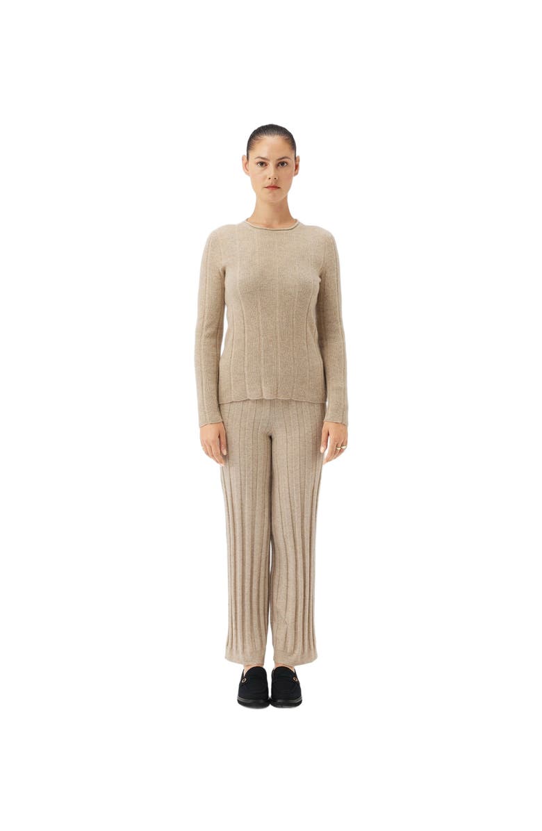 GOBI Mongolian Cashmere Textured Knit Cashmere Pants, Main, color, Warm Grey