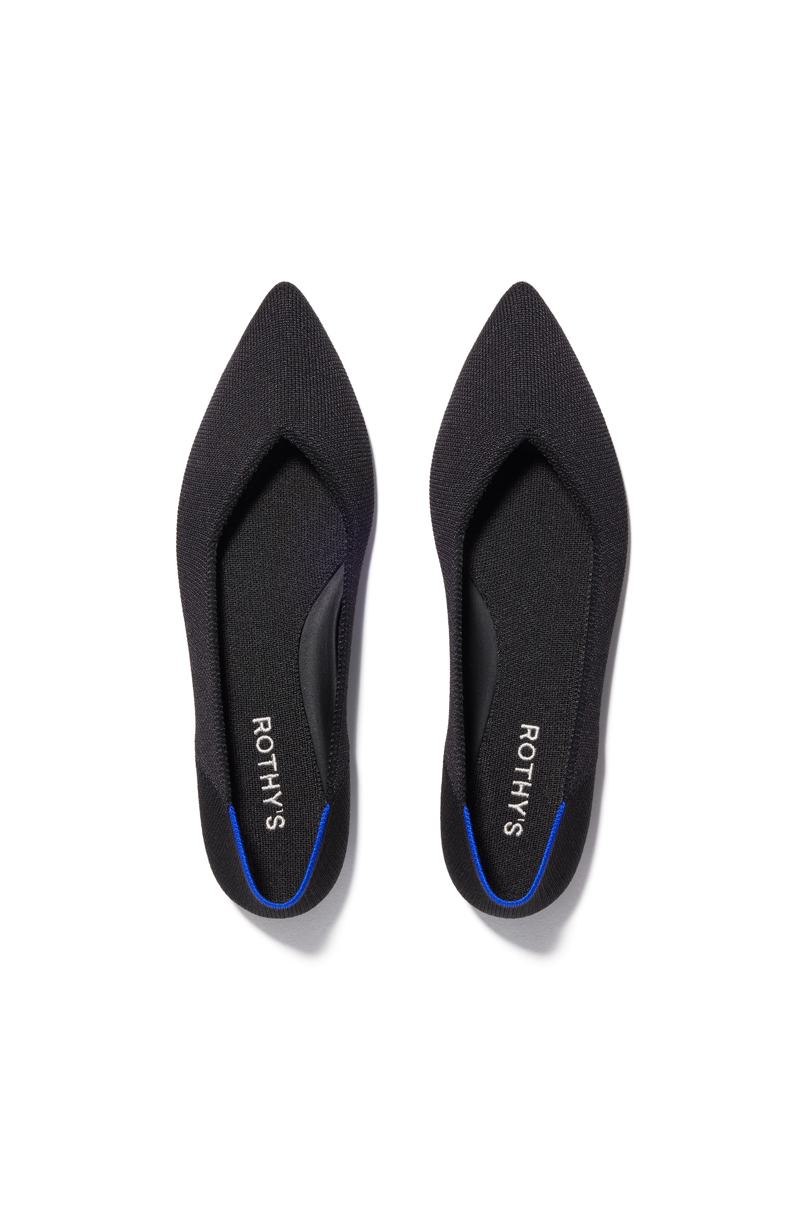 Rothy's The Point II Pointed Toe Flat, Main, color, Black