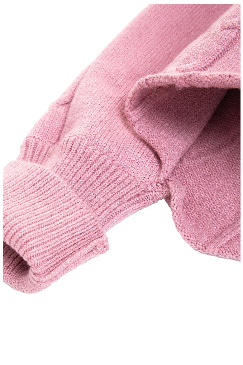 Batwing Sleeve Cable Knit Poncho Sweater, Alternate, color, PINK