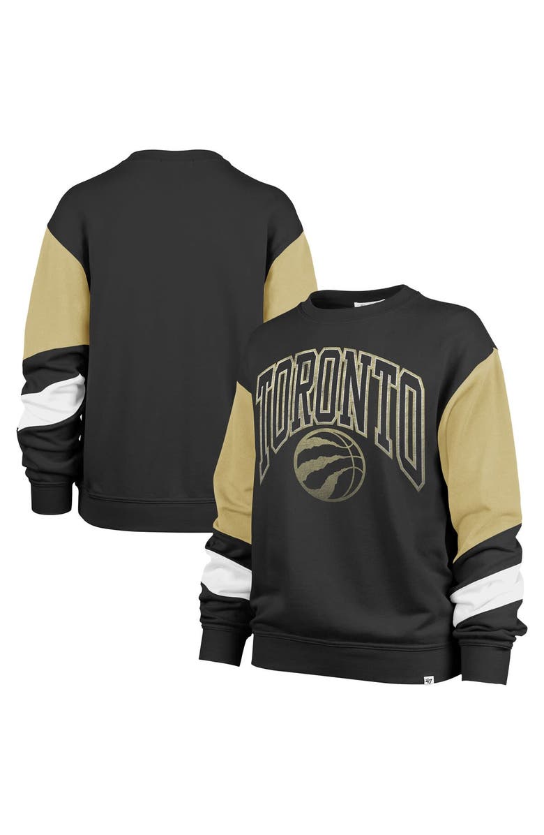 '47 Women's '47 Black Toronto Raptors 2023/24 City Edition Nova Crew Sweatshirt, Main, color,