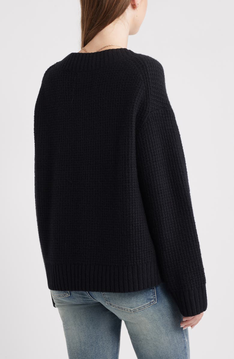 BP. V-Neck Thermal Sweater, Alternate, color, Black