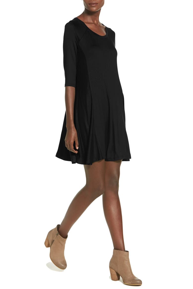 Shift Dress, Alternate, color, BLACK