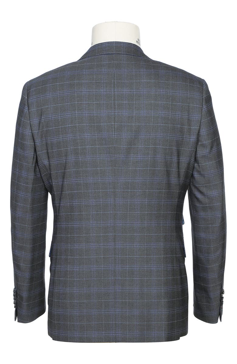 English Laundry Trim Fit Plaid Two-Button Suit, Alternate, color, Gray