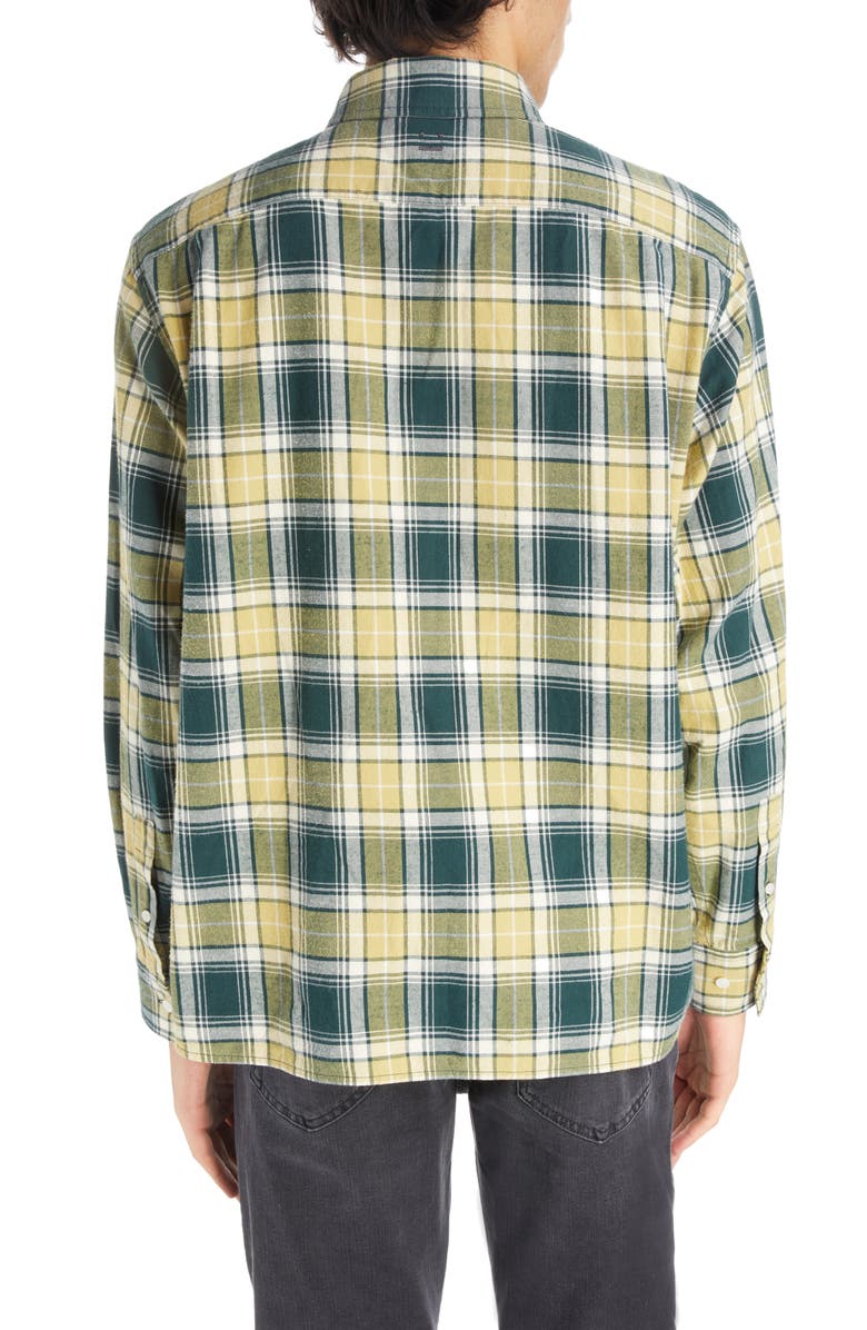 Acne Studios Face Logo Patch Check Button-Up Shirt, Alternate, color, 