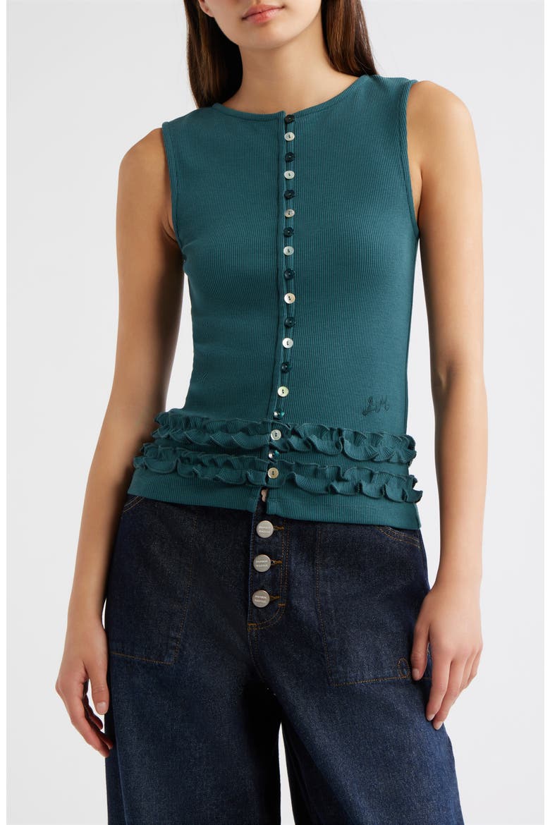 Ember Ribbed Tank, Main, color, GREEN