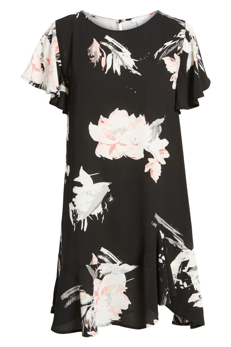 Ruffle Minidress, Alternate, color, BLACK FIERCE EDGE FLORAL