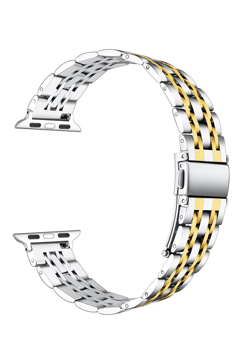 Rainey Silver/Gold Stainless Steel Band for Apple Watch, Alternate, color, SILVER/ GOLD