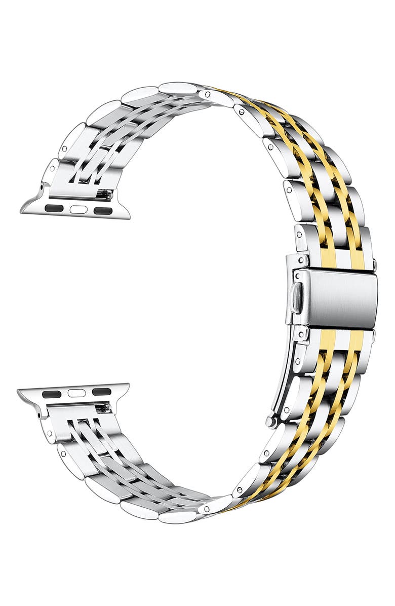 The Posh Tech Rainey Silver/Gold Stainless Steel Band for Apple Watch, Alternate, color, Silver/ Gold