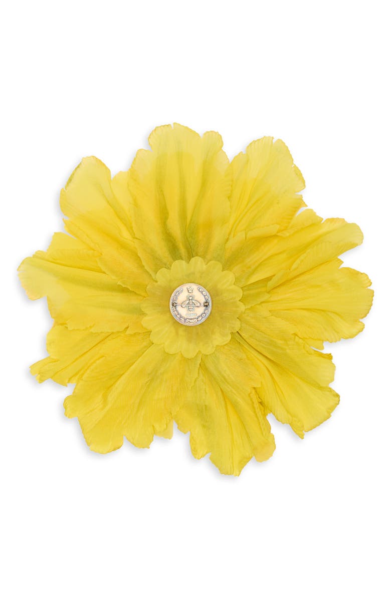 Gucci Silk Flower Pin, Alternate, color, Yellow