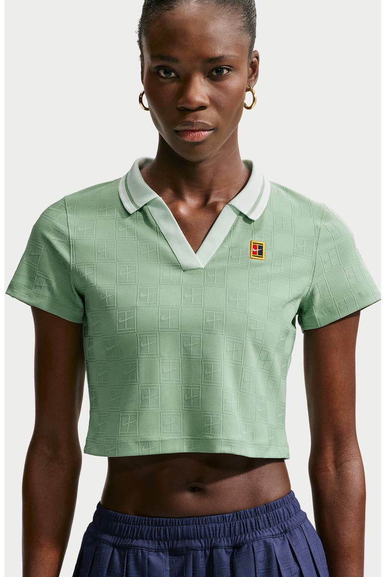 Dri-FIT Crop Polo, Alternate, color, STEAM/ BARELY GREEN