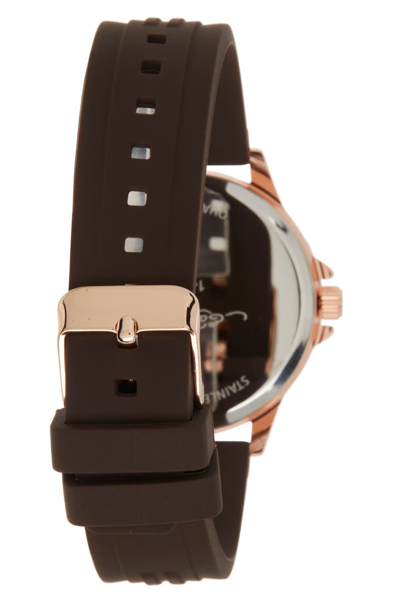 Ed Hardy Crystal Skull Silicone Strap Watch, 38mm x 44mm, Alternate, color,