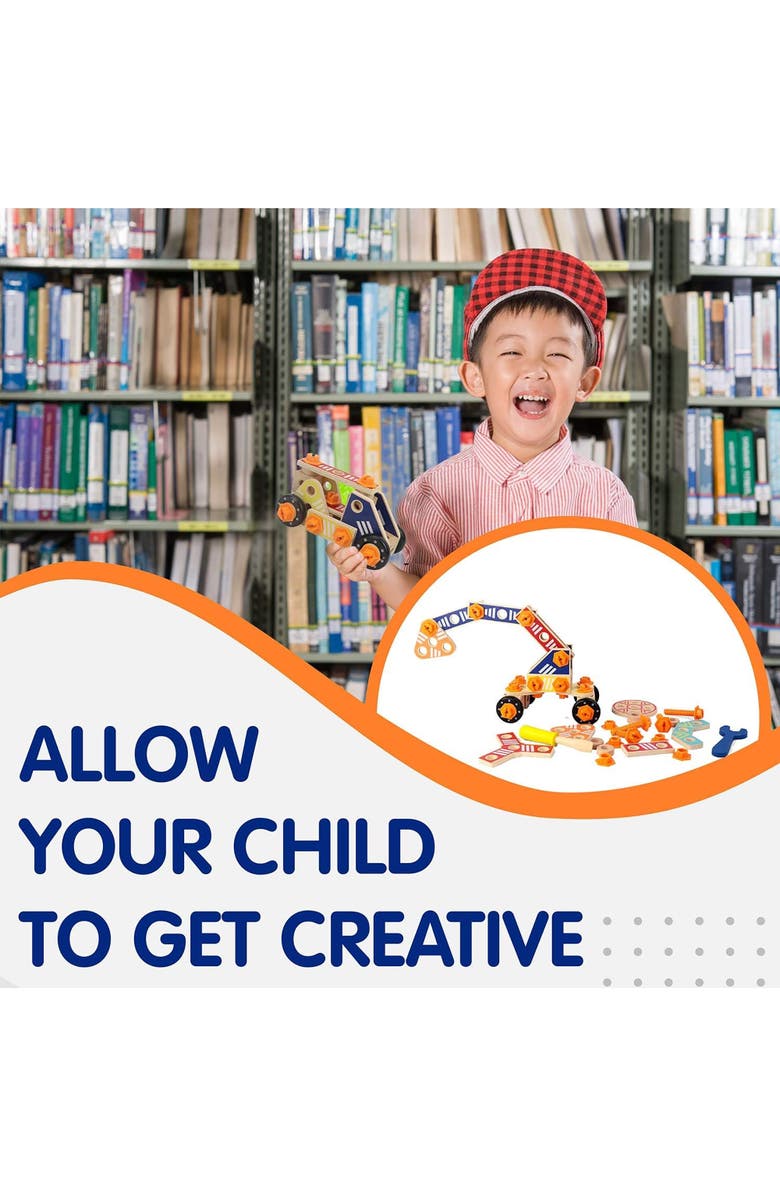 Leo & Friends Builder Set, 72-Piece Toddler Play Kit for Boys and Girls, Alternate, color, Orange