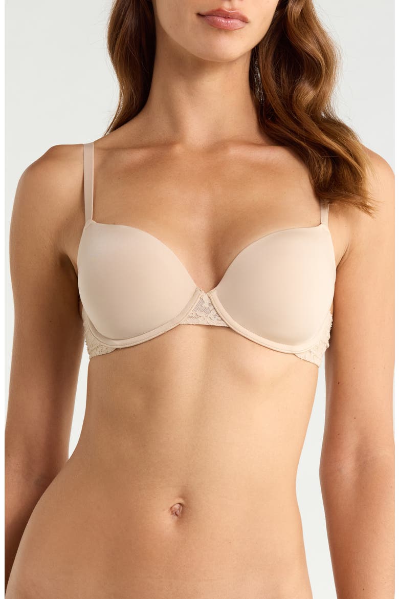 Everyday Lace Underwire Demi Bra, Main, color, LIGHT TRUFFLE