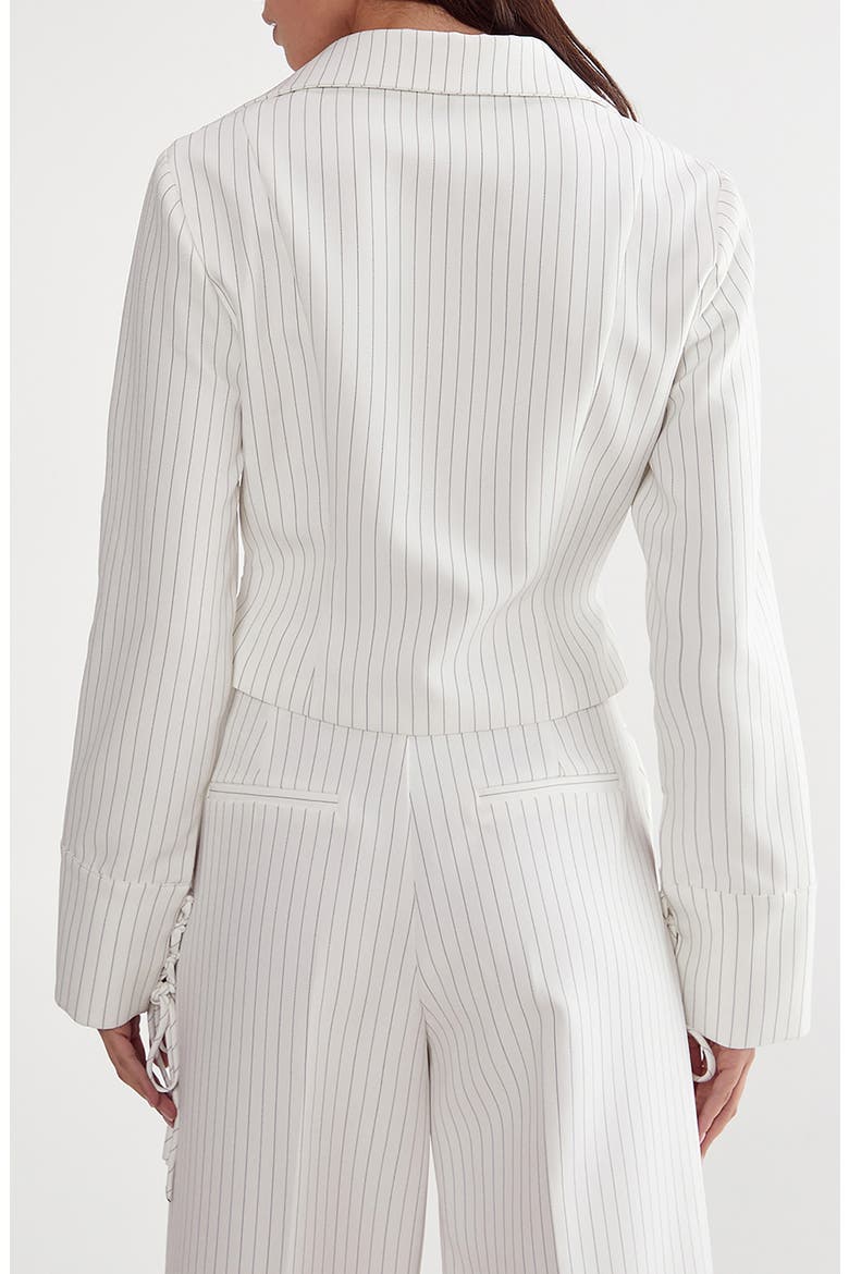 Pinstripe Lace-Up Jacket, Alternate, color, IVORY