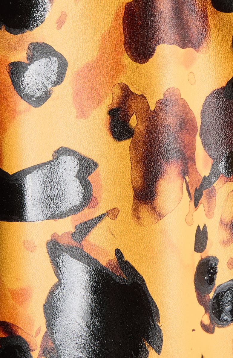 Bottega Veneta Turtle Shell Print Leather Button-Up Shirt, Alternate, color,