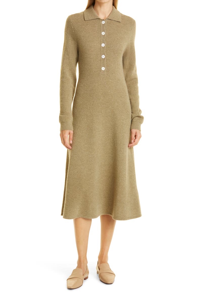 Amarita Long Sleeve Wool Sweater Dress, Main, color, COVERT GREEN