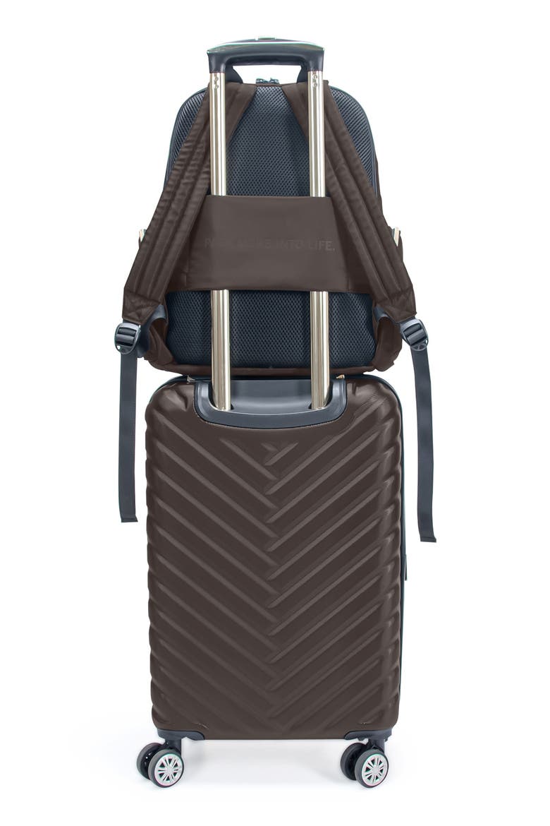 Madison Square 2-Piece Hardside Carry-On Luggage & Backpack Set, Alternate, color, CHOCOLATE BROWN