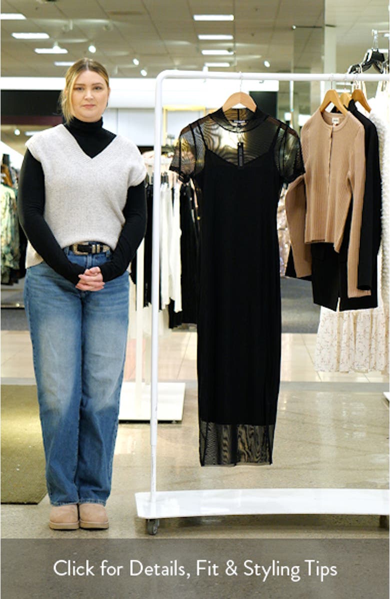 Viv Solid Mesh Midi Dress, sales video thumbnail